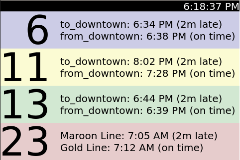 The bus tracker's UI (no route selected)